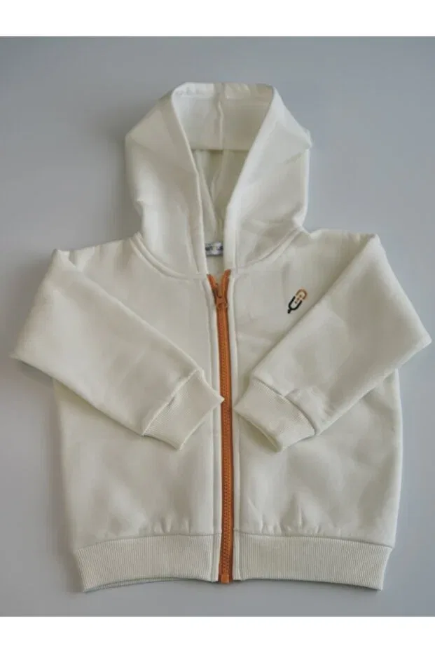 Детский кардиган на молнии с капюшоном Vennusbaby, Off-White — фото 3