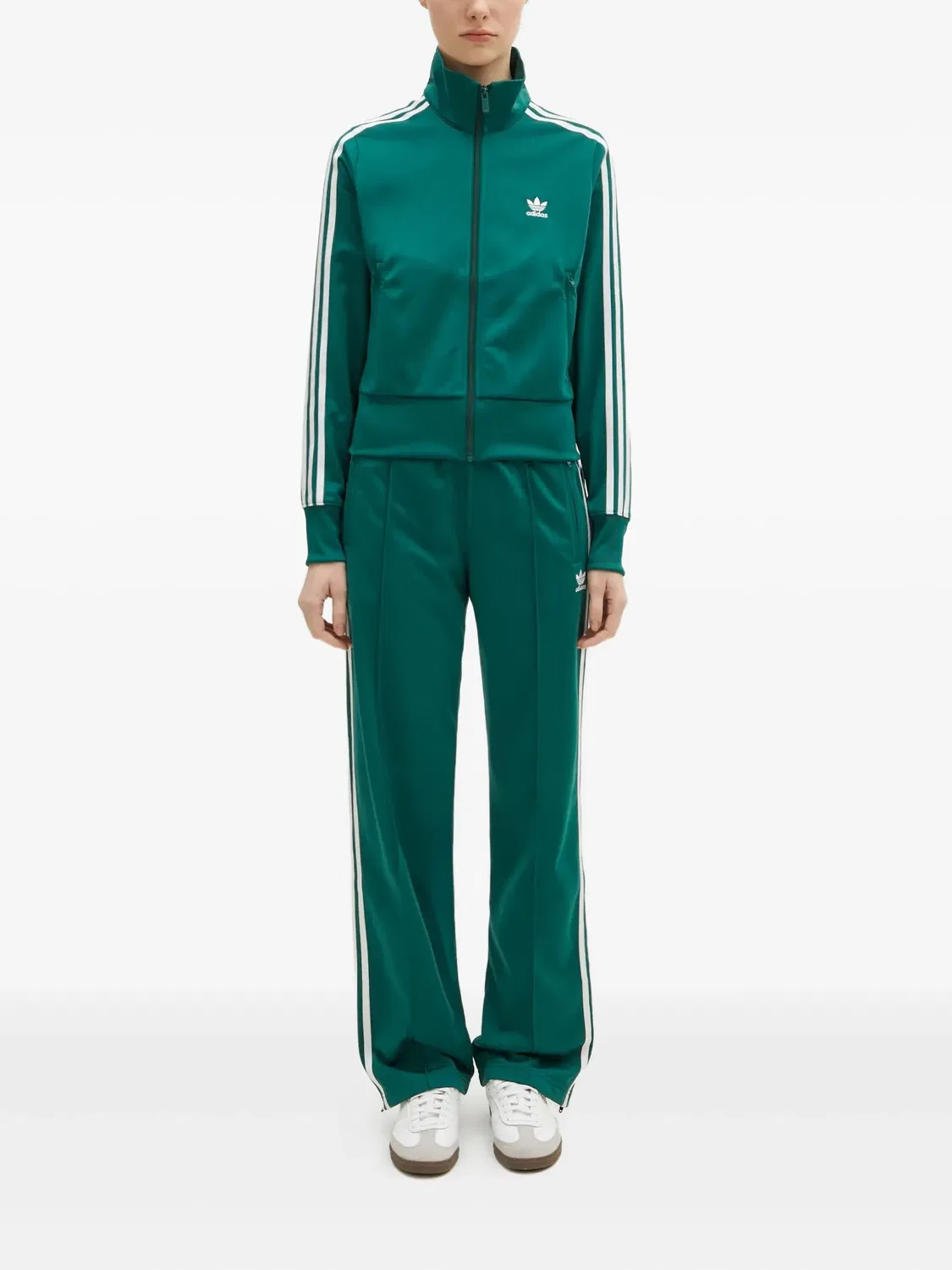 Брюки для тренировки с боковыми полосами Adidas, зеленый — фото 4