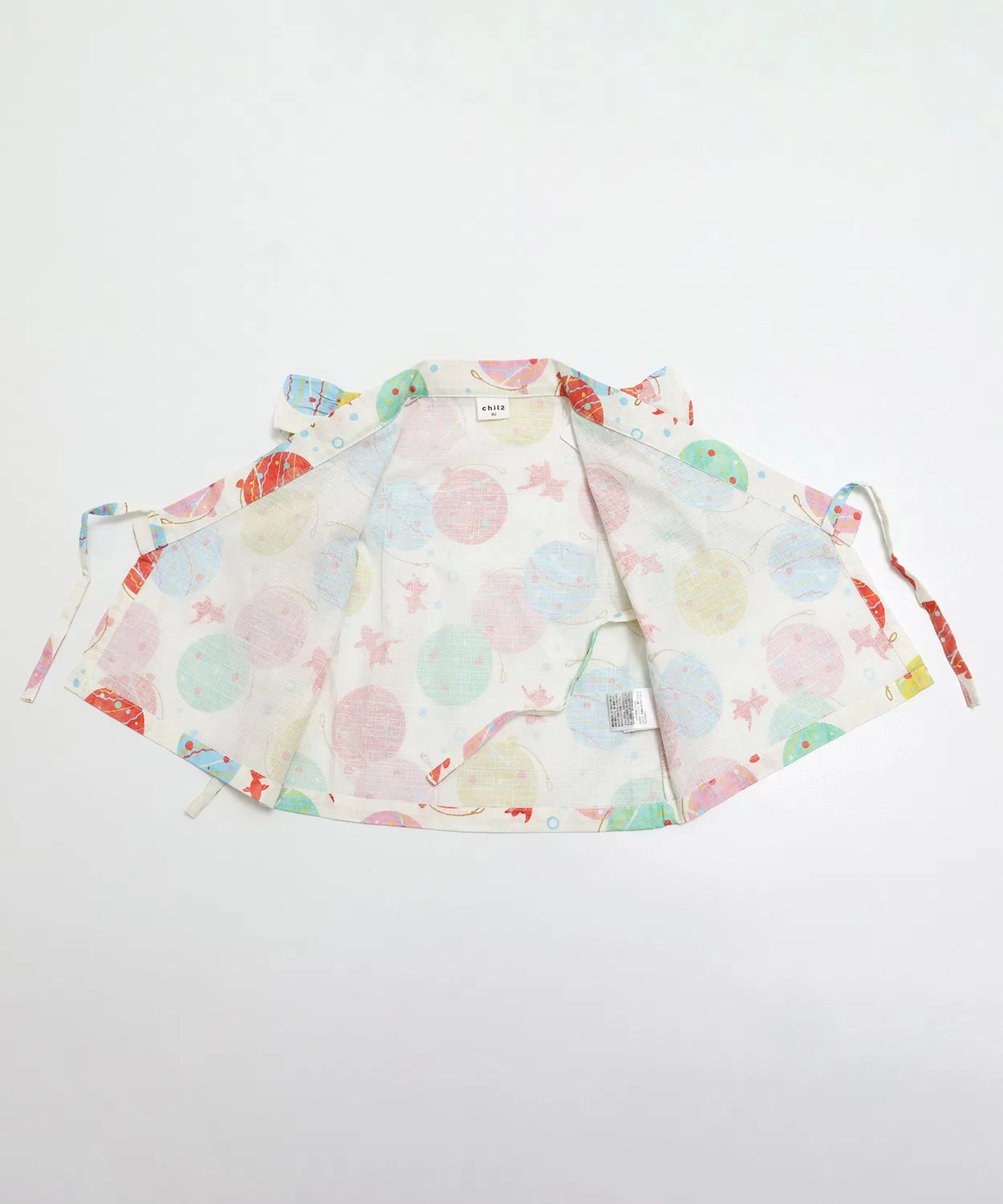 Детское кимоно-юката с воланами, комплект из двух предметов, модель Frill Jinbei, chil2, Lavender — фото 3