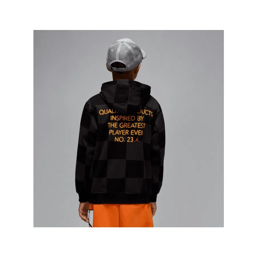 Детский спортивный свитшот с капюшоном Jordan Jdb Mj Deep Dish Po Hoodie Nike, Черный — фото 2