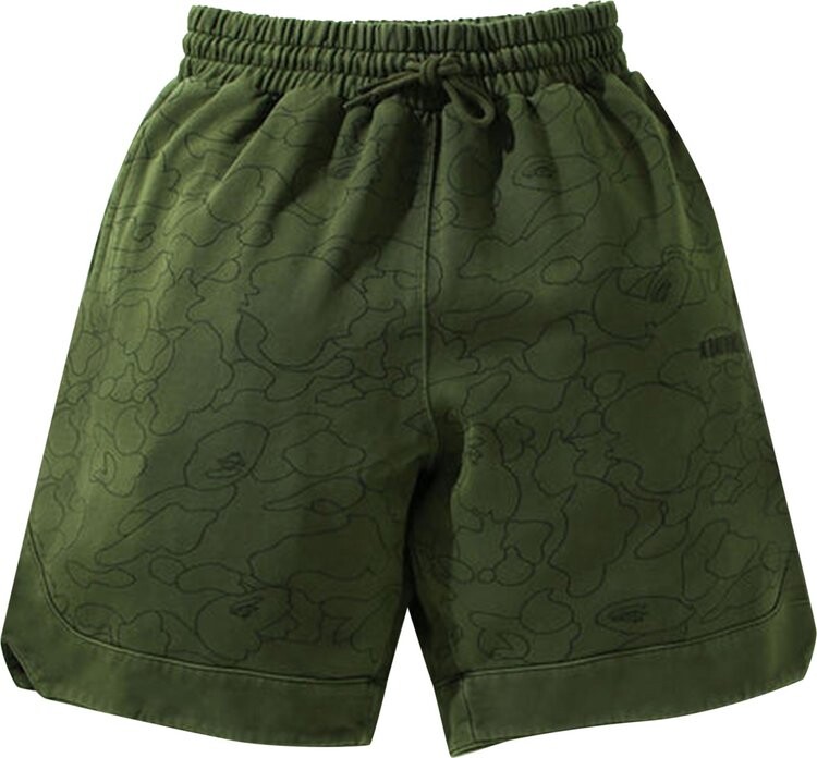 

Шорты BAPE Line 1st Camo Washed Sweat Wide Fit Basketball Shorts 'Olive Drab', зеленый