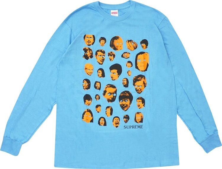 

Лонгслив Supreme Faces Long-Sleeve Tee 'Light Slate', синий