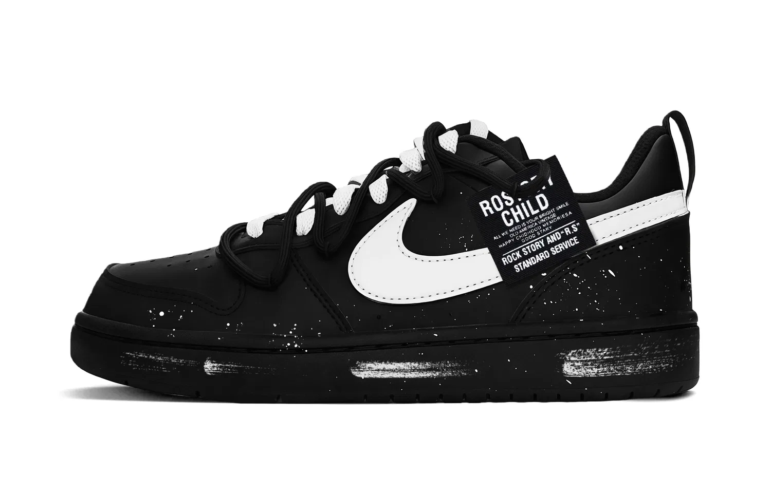 Детские кроссовки для скейтбординга с принтом Nike Court Borough 2, Nike, Black — фото 3