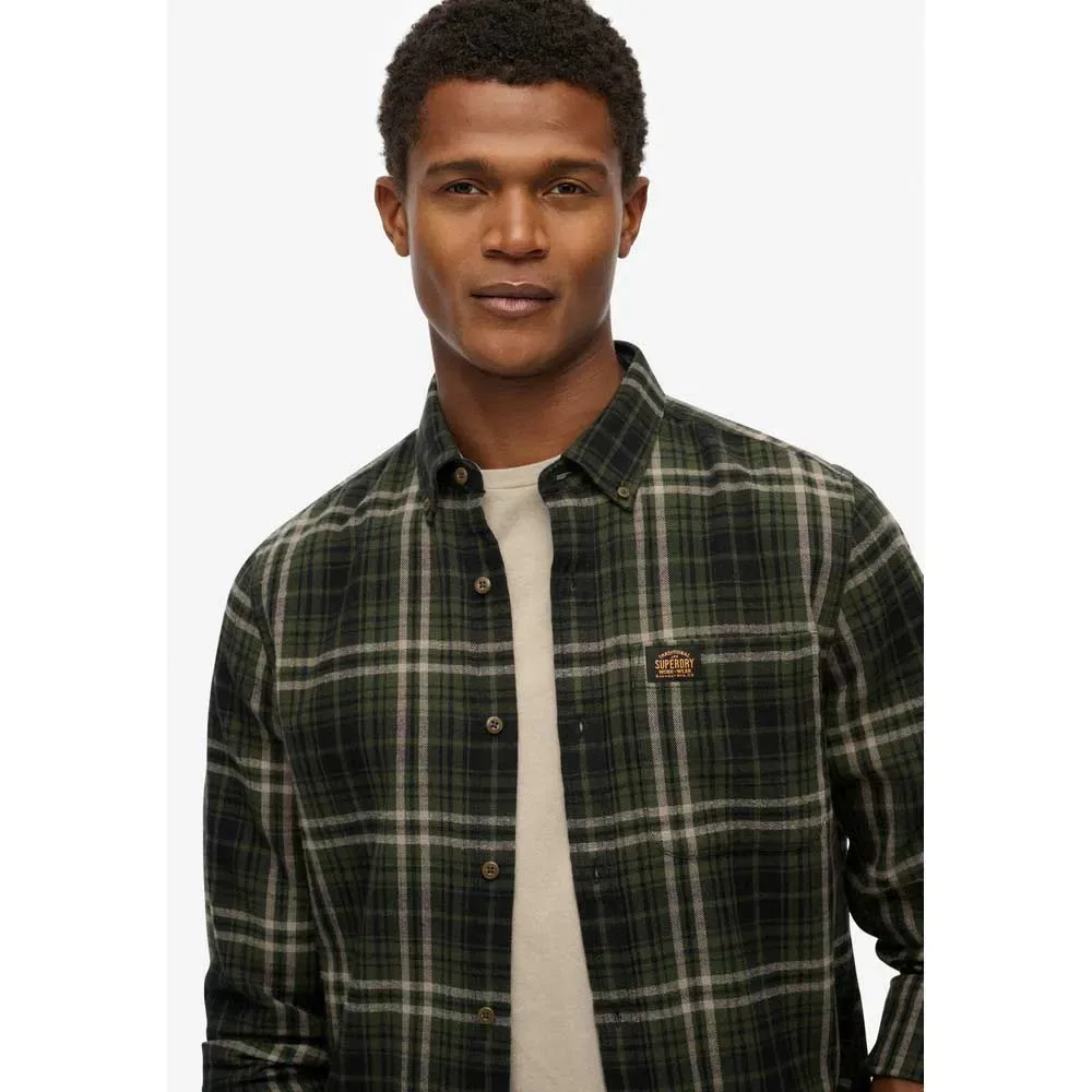 Рубашка с длинным рукавом M4011047A Superdry, зеленый — фото 4