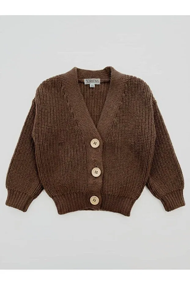 Детский кардиган с принтом Joriens Little, Brown