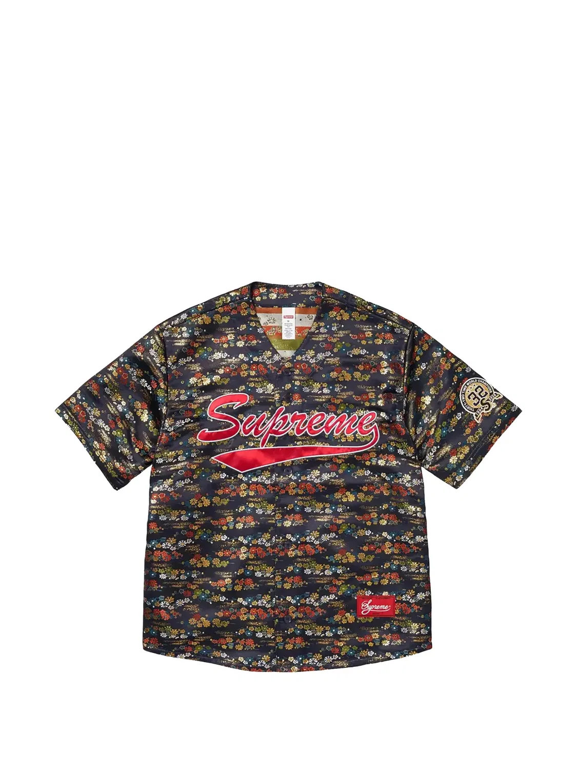 Жаккардовый топ с цветочным узором Supreme, черный