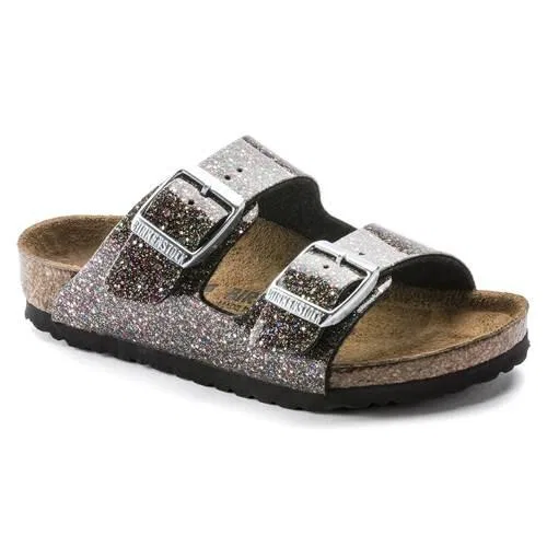 Детские сандалии-флипфлопы с двумя ремешками Arizona Birkenstock, Silver