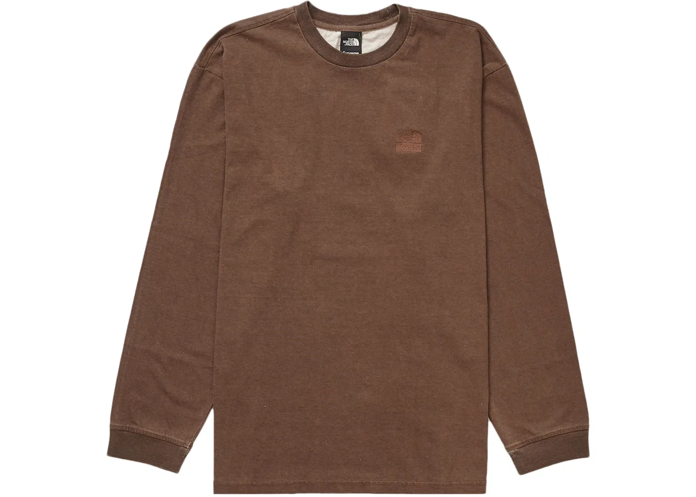 Мужская футболка с длинным рукавом с принтом Supreme The North Face Pigment Printed L/S Top, Brown