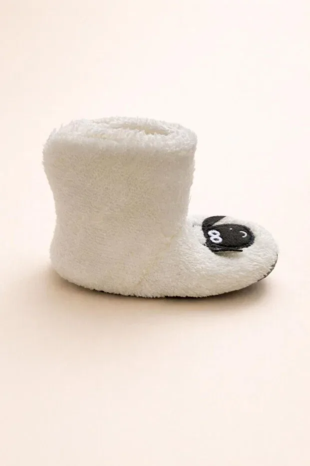 Детские тапочки для девочек с принтом Numix Baby Kids, White Cream — фото 4