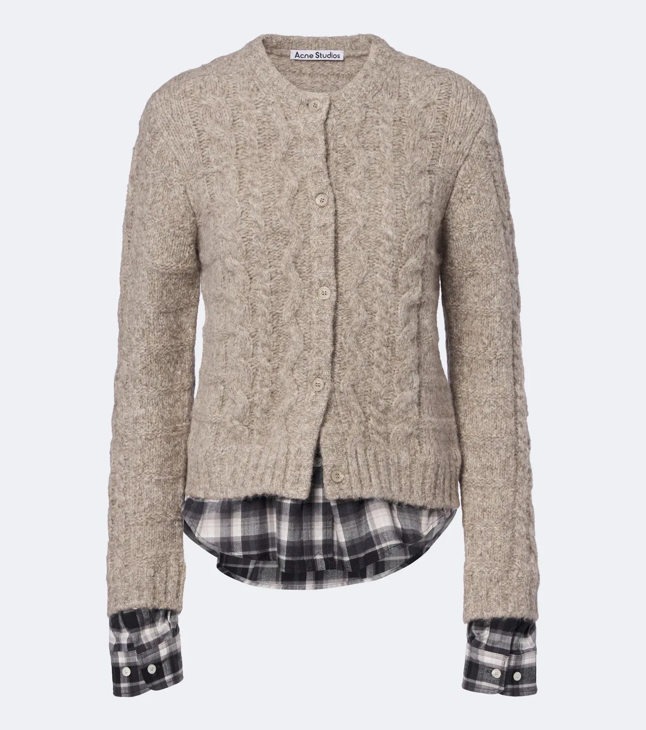 Кардиган из смеси альпаки, яка и шерсти Acne Studios, бежевый