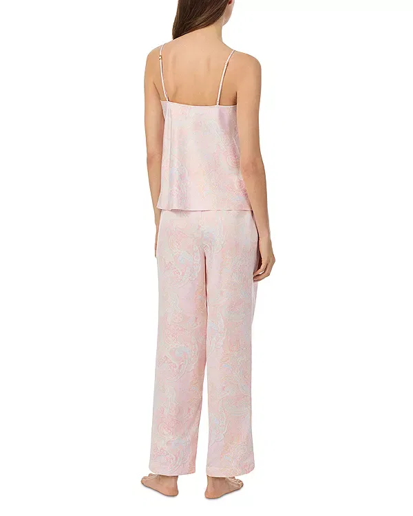 Женский комплект пижамы из сатина с принтом Cami fashion satin ankle pants pajama set Ralph Lauren, Multi Paisley — фото 3