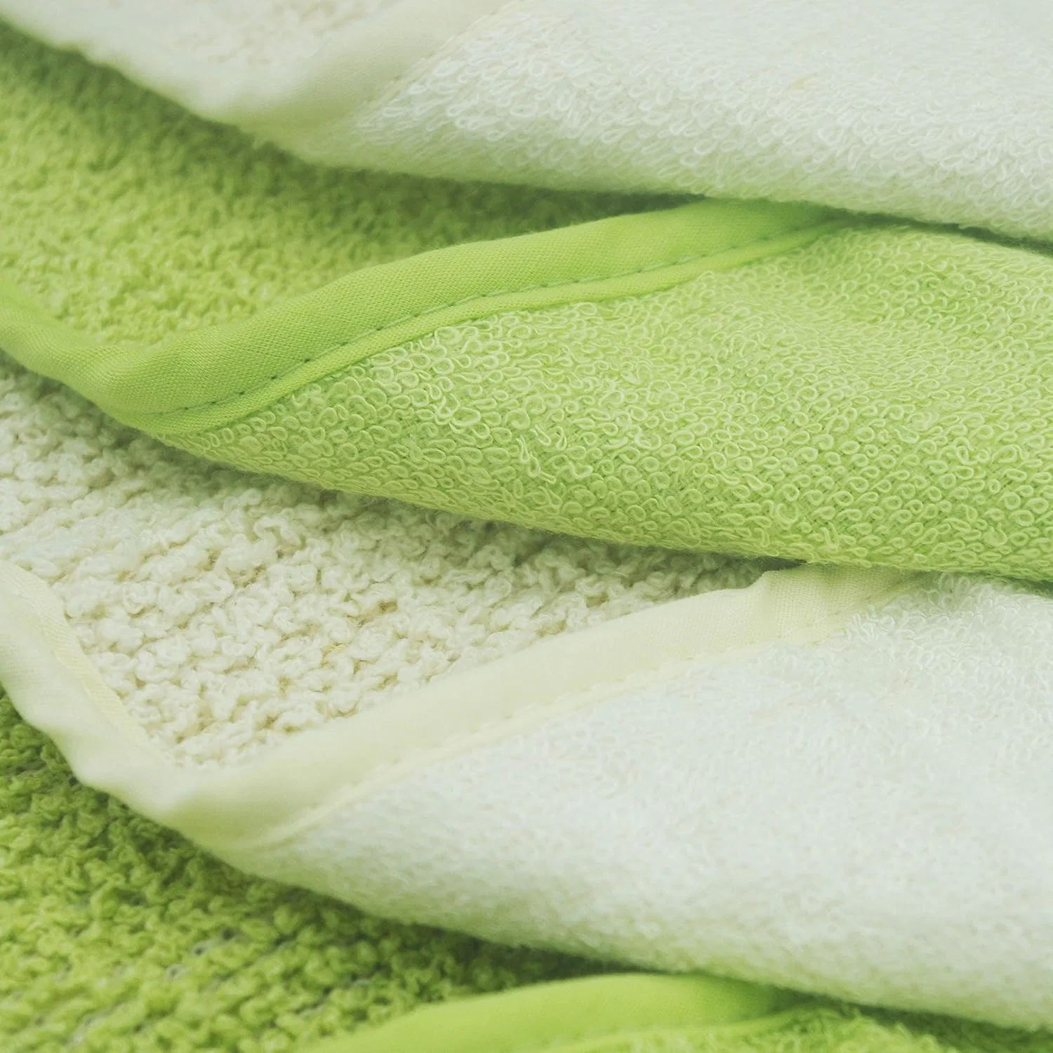 Мочалка для лица двусторонняя, TTYBG, 4 шт, 25x25 см, Cream White/Green — фото 4