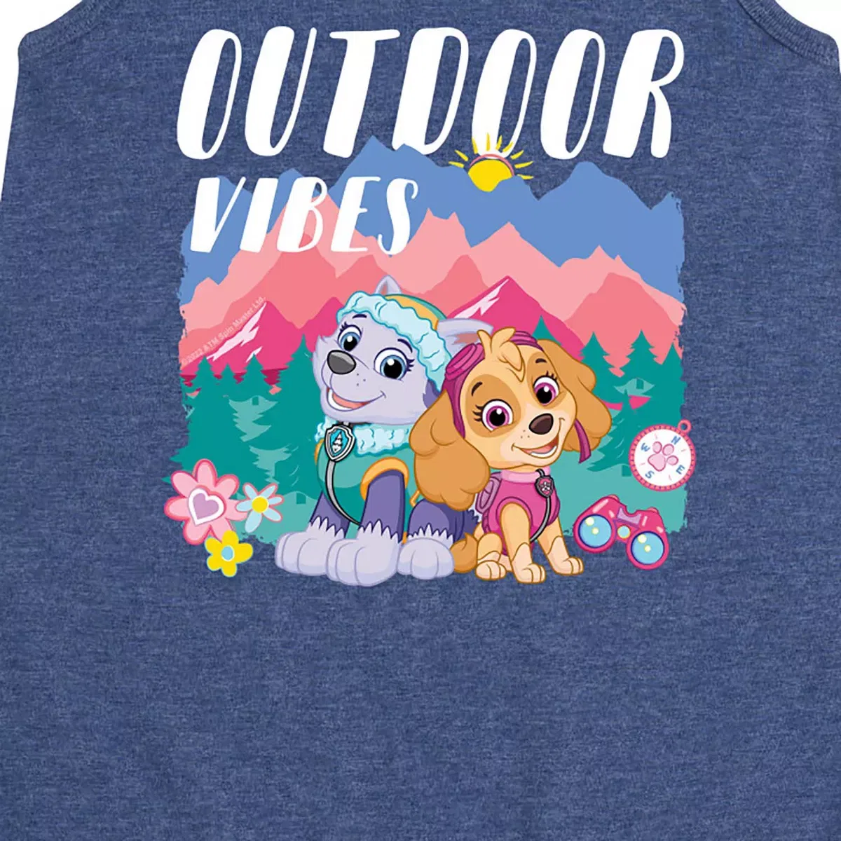 Детское платье-трапеция для девочек без рукавов с принтом Outdoor Vibes PAW Patrol, Heather Navy — фото 2