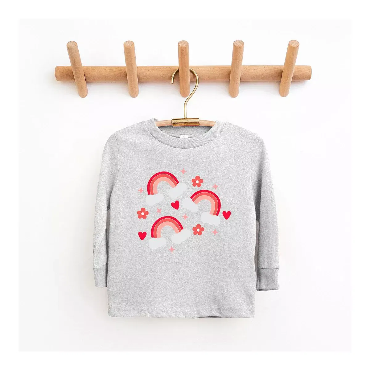Детское футболка с длинным рукавом с принтом Valentine Rainbow The Juniper Shop, Navy