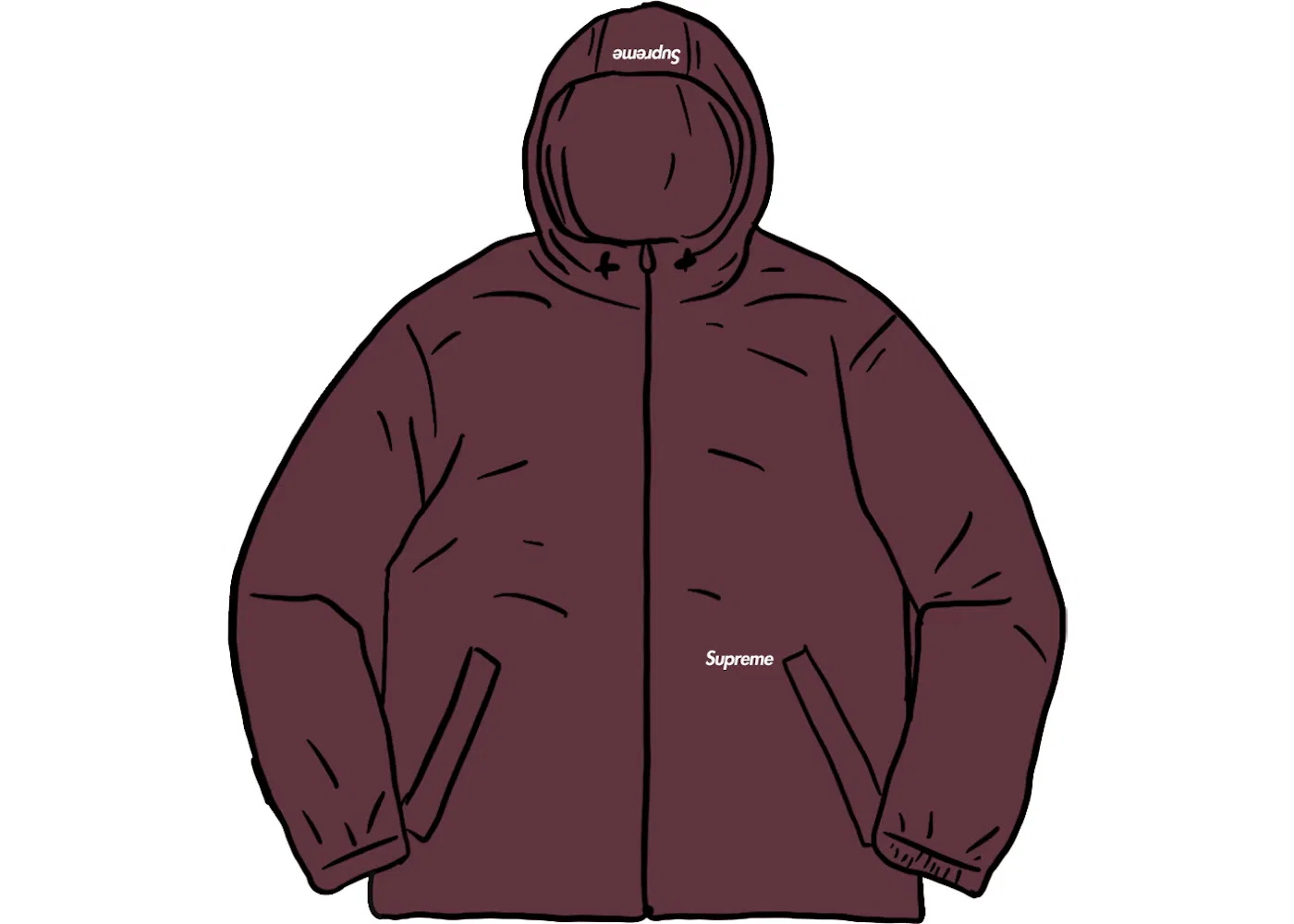 Мужская куртка-худи с принтом Supreme Zip Hooded Jacket, Purple