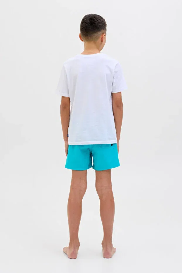 Детские шорты для мальчиков с принтом Jpstmaui jjswim logo akm Jack & Jones, Blue-102257546 — фото 3