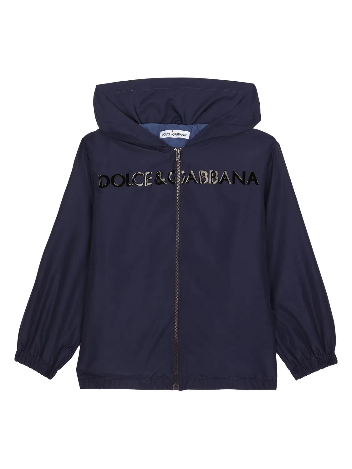 Куртка с капюшоном из K-Way Dolce & Gabbana, темно-синий