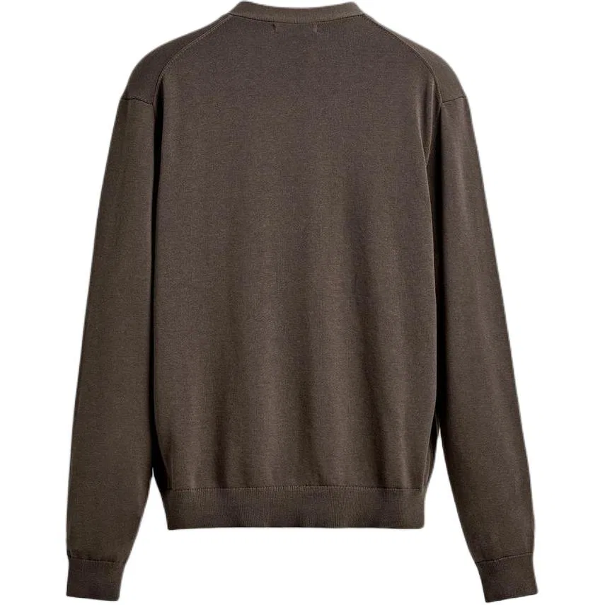 Мужской кардиган с V-образным вырезом, серо-коричневый, ZARA, Gray Brown — фото 3