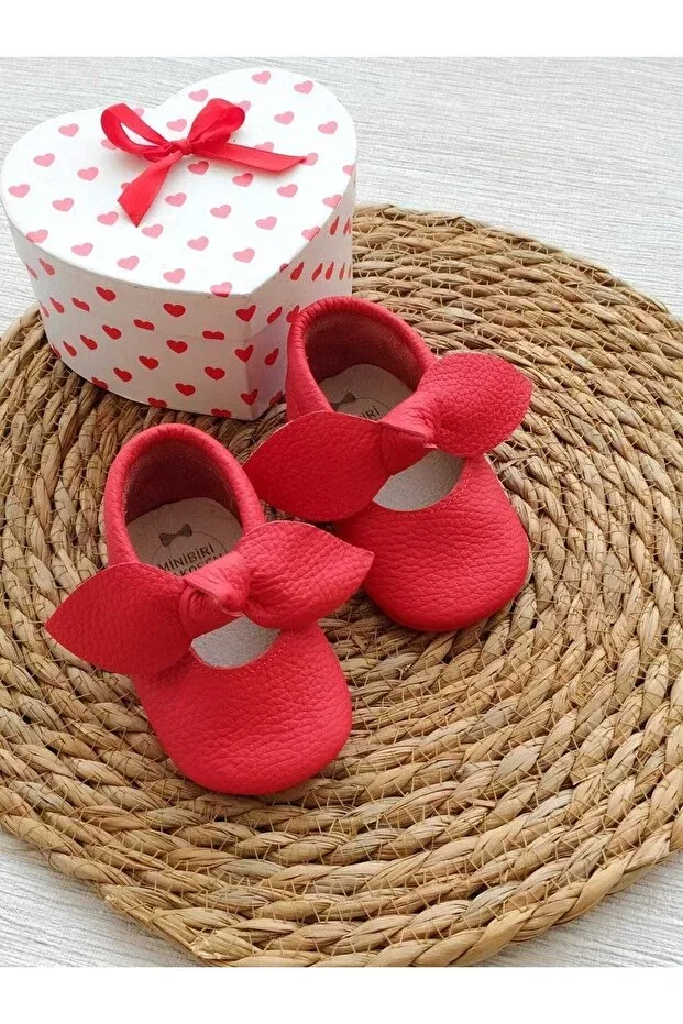Детские мокасины для девочек с принтом Angel Minibiri, Red — фото 3