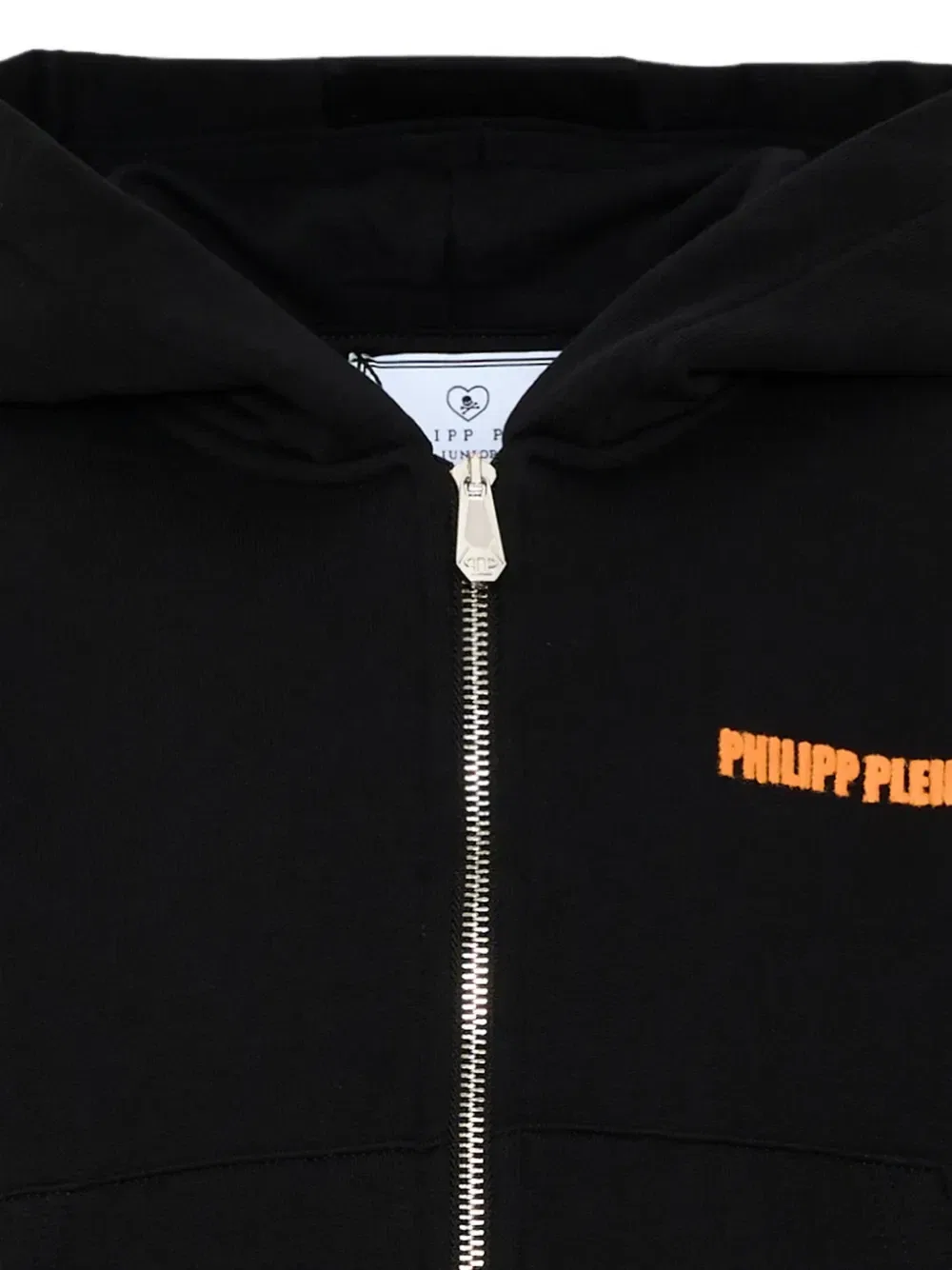 Худи на молнии с логотипом Philipp Plein Junior, черный — фото 3