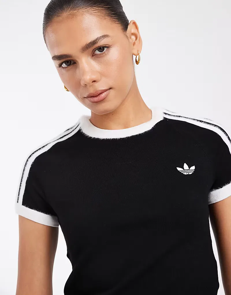 Вязаная футболка Adidas Originals, черный