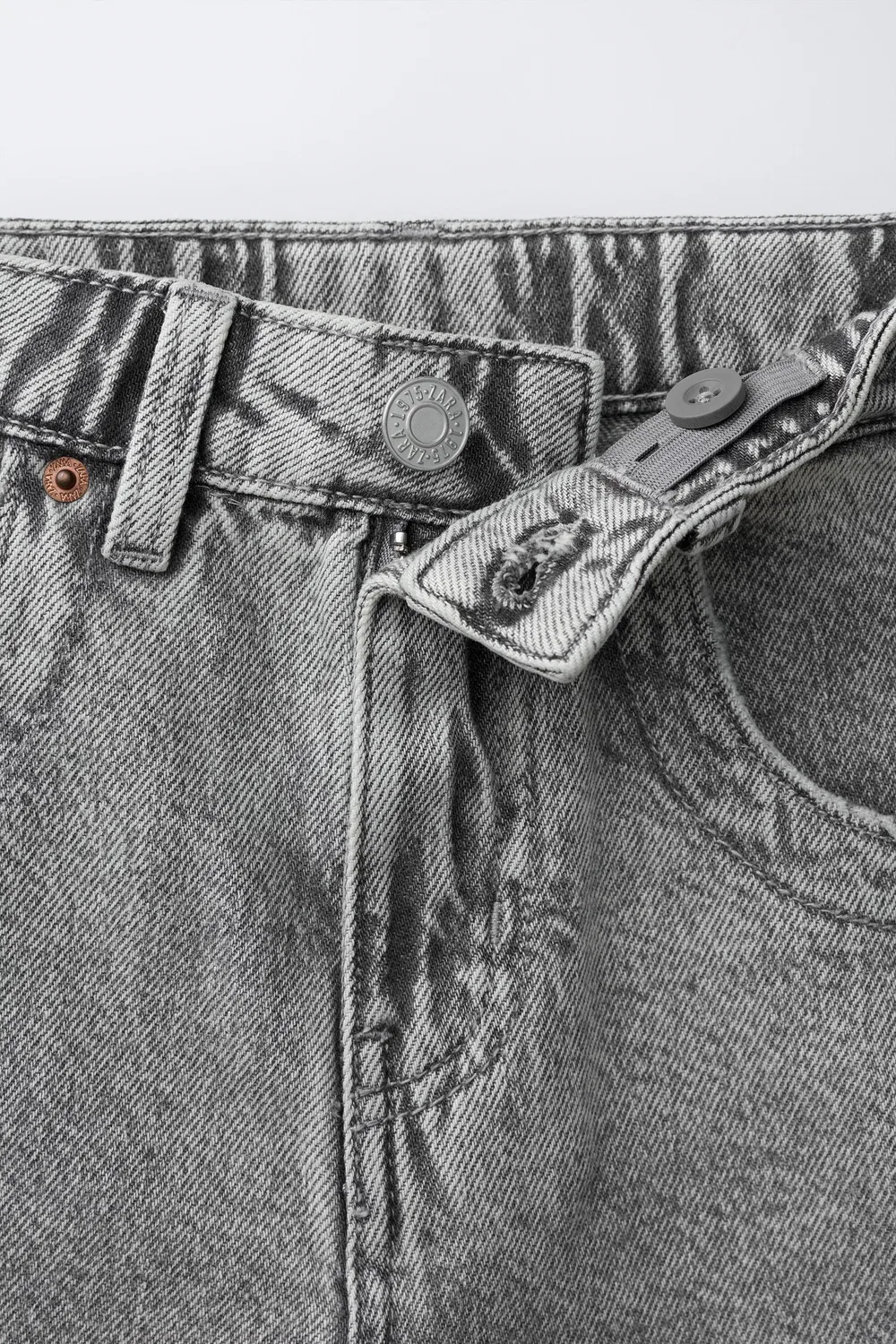 Джинсовые шорты-бермуды со звездой и надписью ZARA, Mid-Grey — фото 3