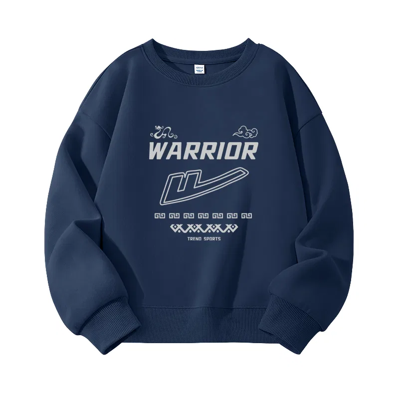 Детский свитшот с принтом Navy Blue/H Gray Pattern WARRIOR