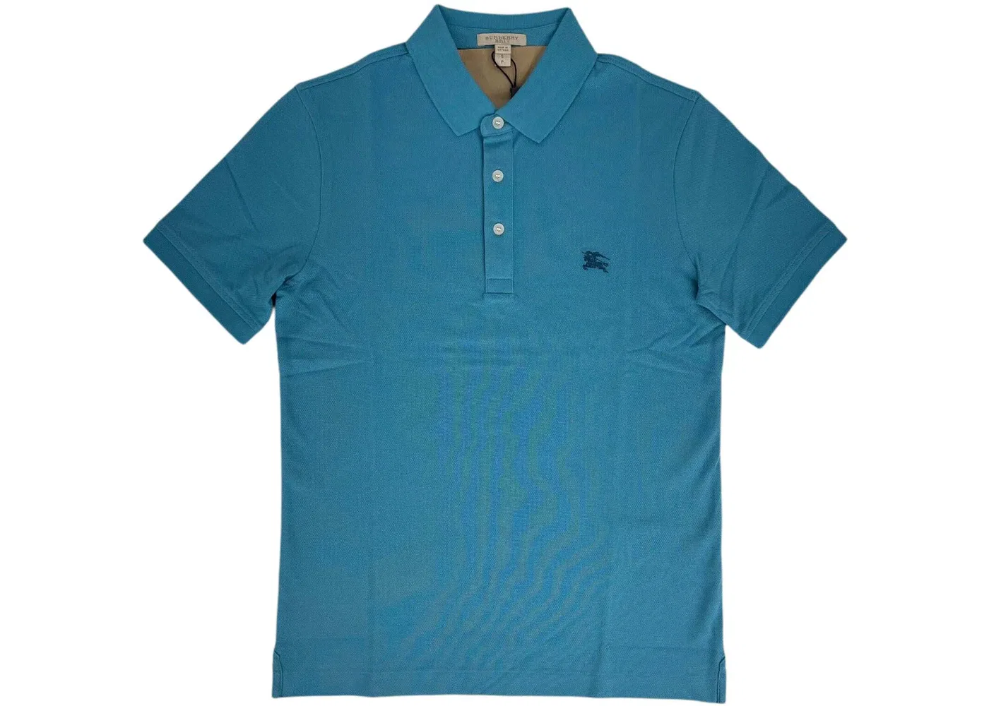 Мужское поло с вышитым логотипом Burberry, Turquoise 4061239