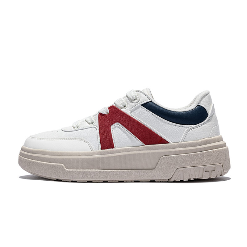 

Кроссовки ANTA Skateboarding Shoes Women's Low-top Ivory White/Deep Navy Blue/Dust Red, красный