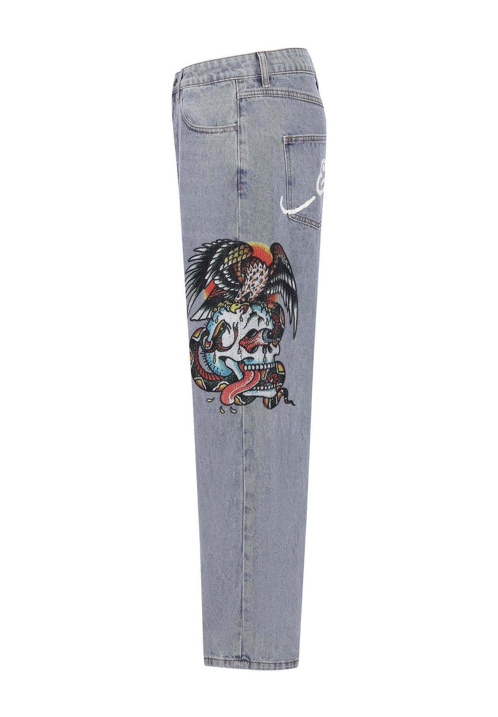 

Джинсы свободного кроя SKULL-SNAKE-EAGLE DIAMANTE Ed Hardy, цвет Bleached Denim