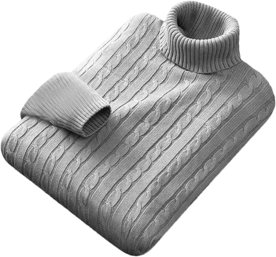 

Мужской однотонный повседневный свитер с высоким воротником