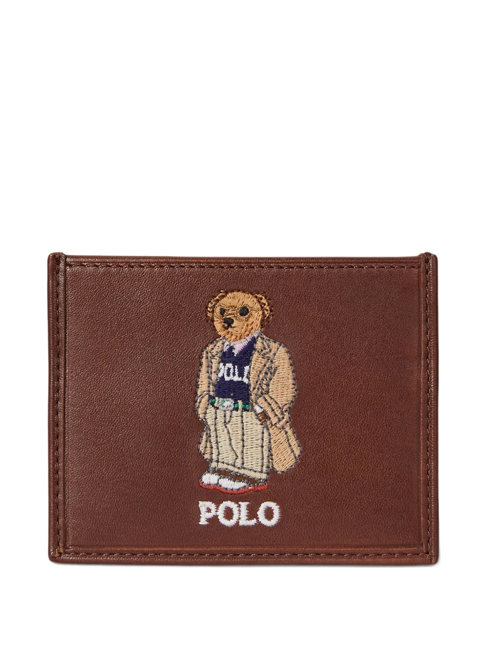 

Маленький картхолдер с вышивкой Polo Bear POLO RALPH LAUREN, коричневый