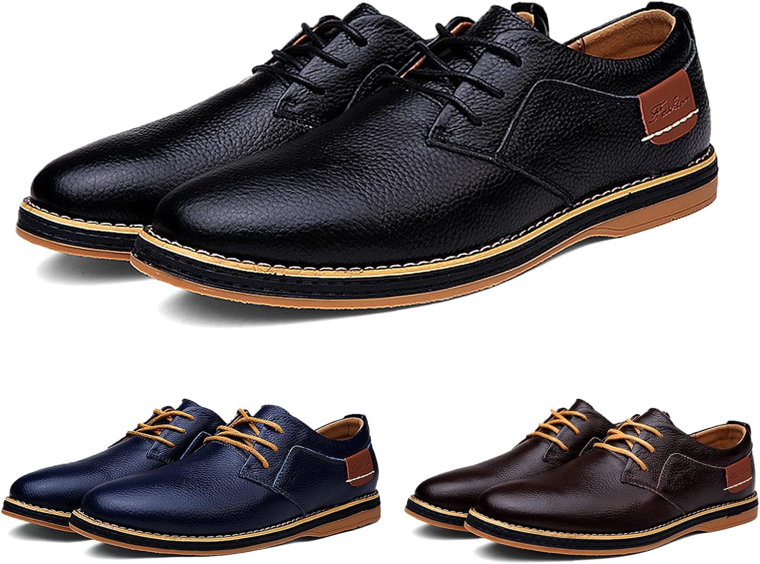 

Мужские оксфорды из кожи с ручной прошивкой, деловые туфли, классические ретро низкие кроссовки с шнуровкой, легкие повседневные кроссовки Generic, черный