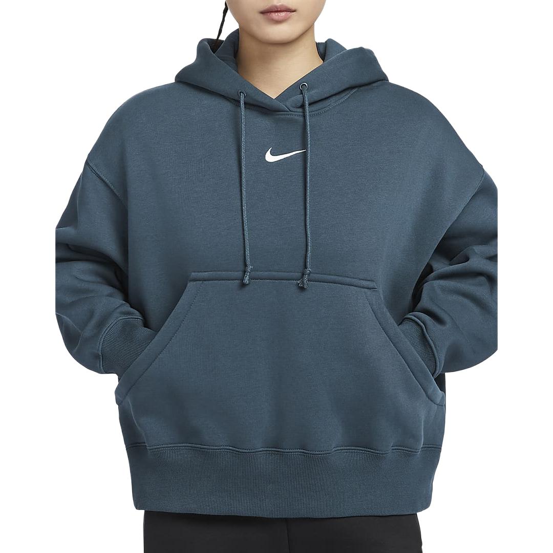 Футболка Nike Sportswear Phoenix Fleece женская Armory Темно-синяя/Белая парусина, Арсенал Темно-синяя/Белая парусина — фото 4