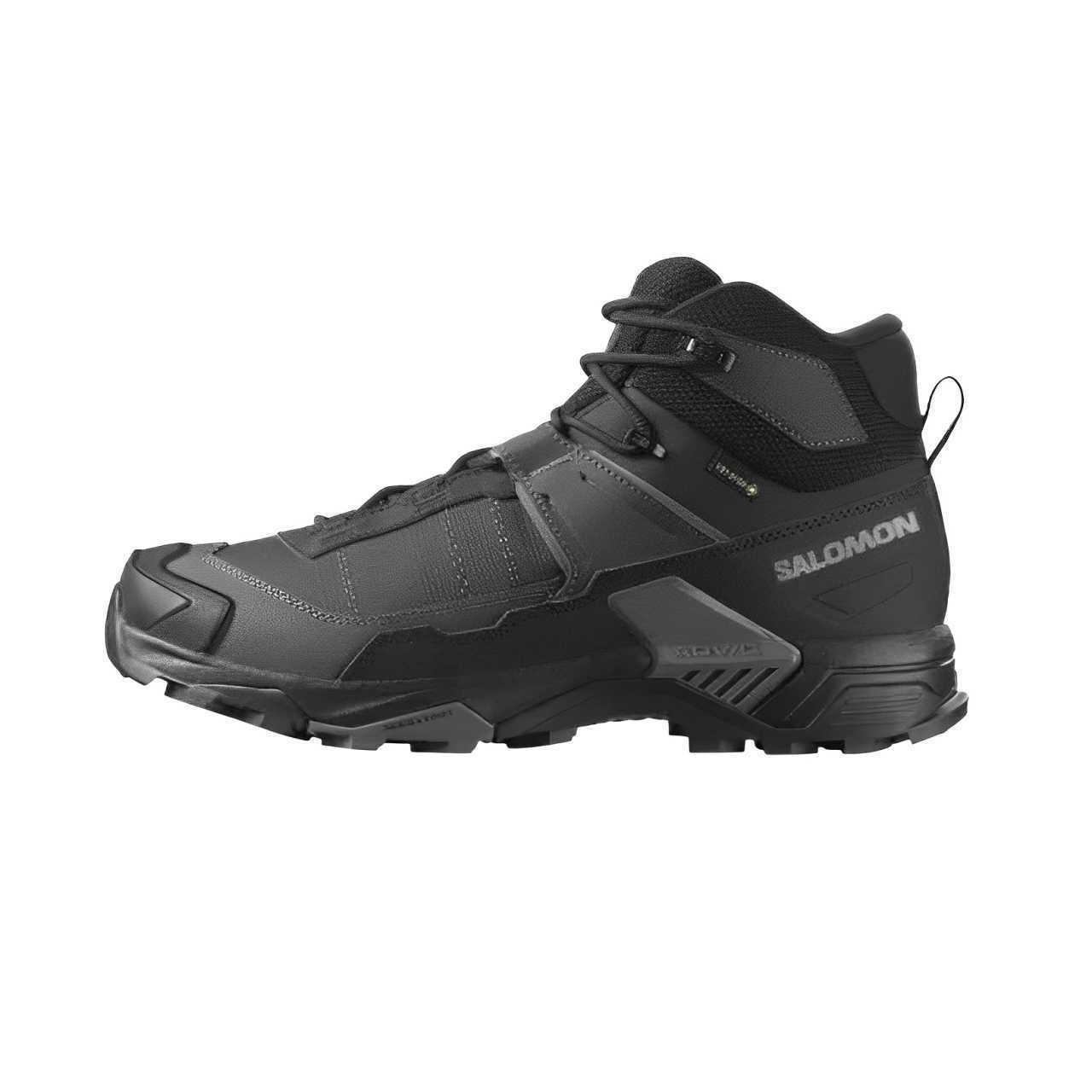 

SALOMON Кроссовки X ULTRA 5 Mid для походов мужские черные асфальт, цвет Black Asphalt