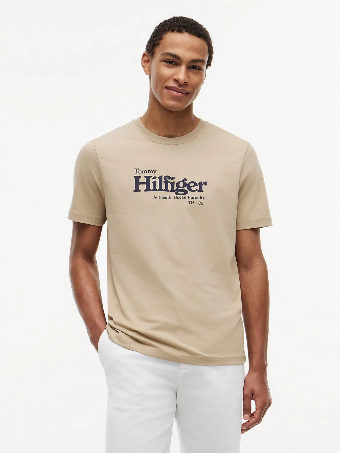Рубашка Tommy Hilfiger бежевого цвета — фото 2