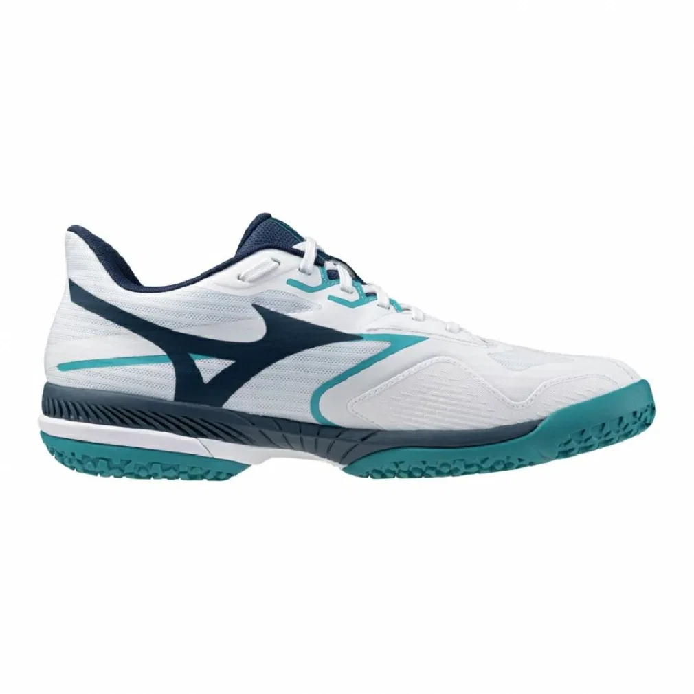 Теннисные кроссовки «Wave Exceed 6 Wide OC» от Mizuno, White X Blue — фото 3