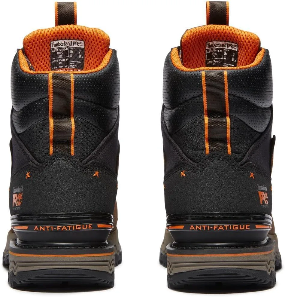 Мужские ботинки Timberland PRO 6 Boondock Ultralight с композитным носком, водонепроницаемые и противоскользящие, коричневый — фото 3