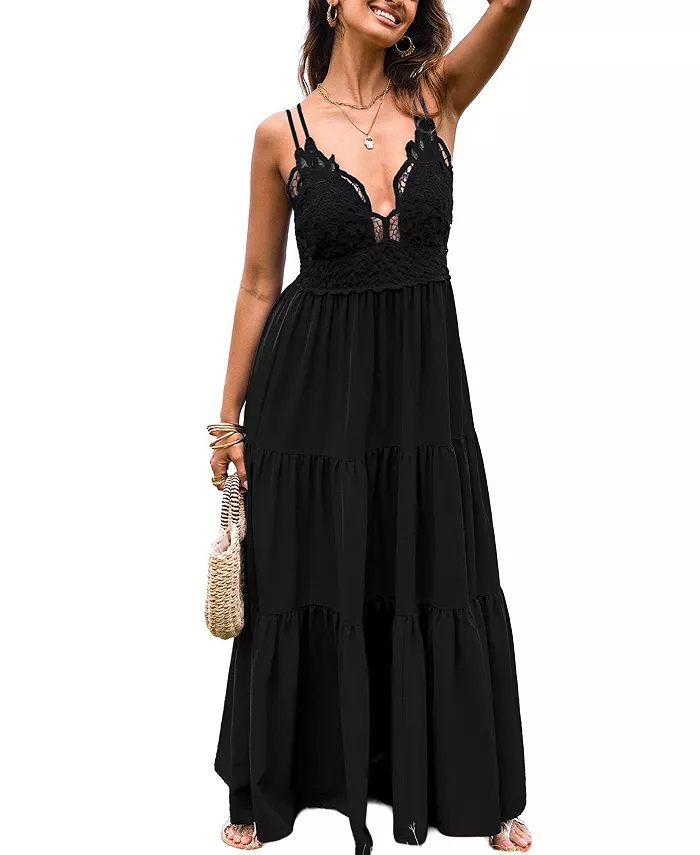 

Женское пляжное платье Romantic Stroll Maxi Cupshe, черный