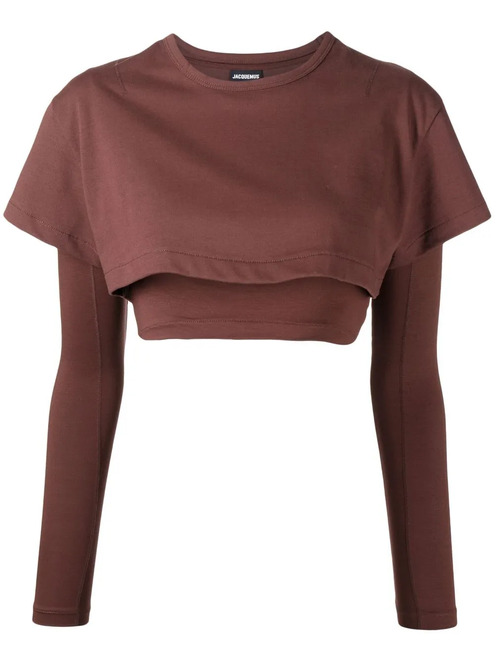 

Многослойный топ Le Double T-shirt JACQUEMUS, коричневый