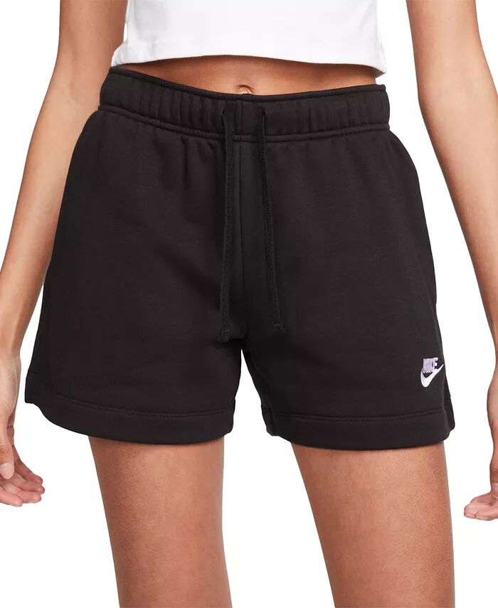 

Женские спортивные шорты Club из флиса со средней посадкой Nike, черный