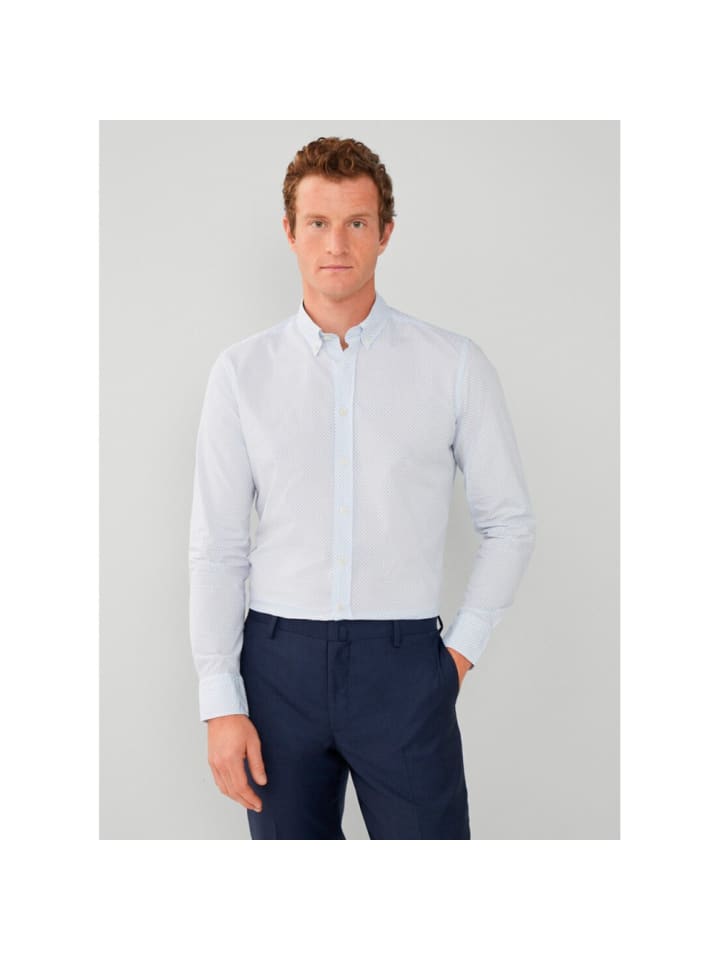 

Рубашка Hackett London, цвет 8 uhr morgens – weiß/blau