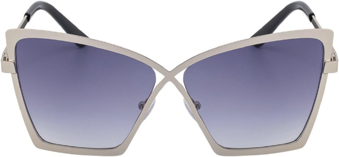 

Модные солнцезащитные очки «кошачий глаз» с бабочками, роскошные винтажные очки с прозрачными линзами, защита от УФ-излучения UV400, металлическая оправа, артикул 68237 Melrose, Grey