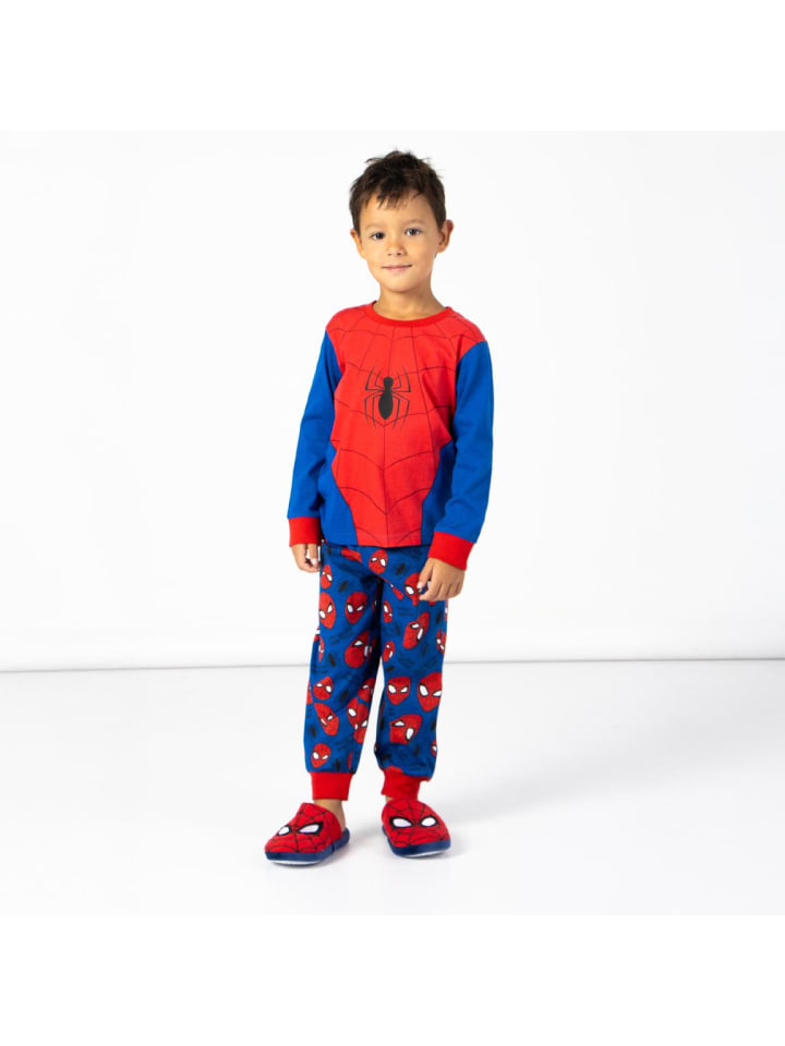 Spiderman Детская пижама с длинными рукавами "Человек-паук" синего цвета — фото 3