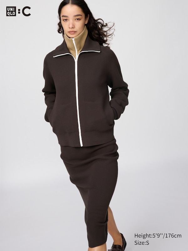 

Кардиган Milano Rib на молнии Uniqlo, 39 dark brown