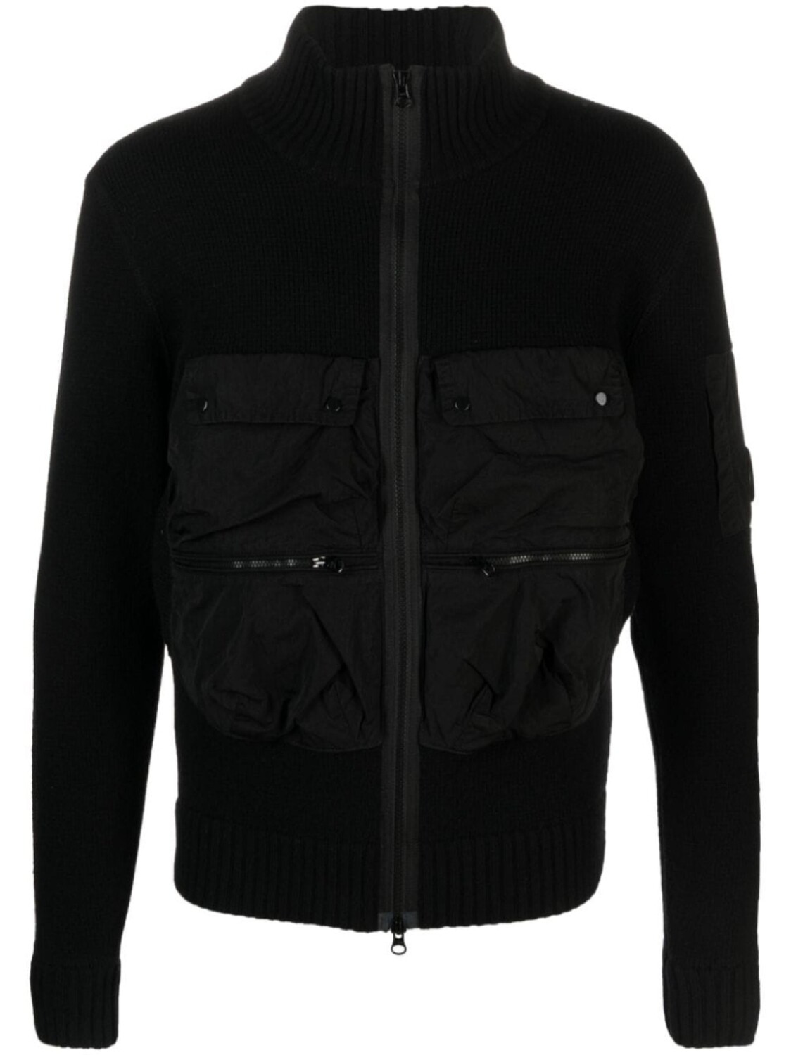 

C.P. Company Lens-detail panelled bomber jacket, черный