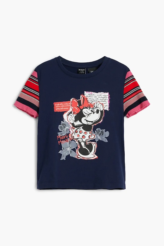 Детская хлопковая футболка Disney Desigual, темно-синий — фото 2