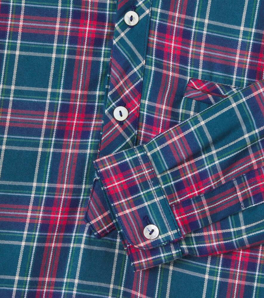 Рубашка Mateo из смесового хлопка в клетку La Coqueta, Green Tartan — фото 3