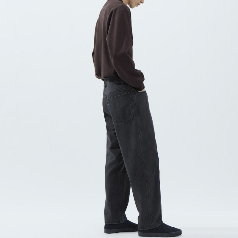 Джинсы серии U FW23 унисекс темно-серые Uniqlo, темно-серый — фото 4