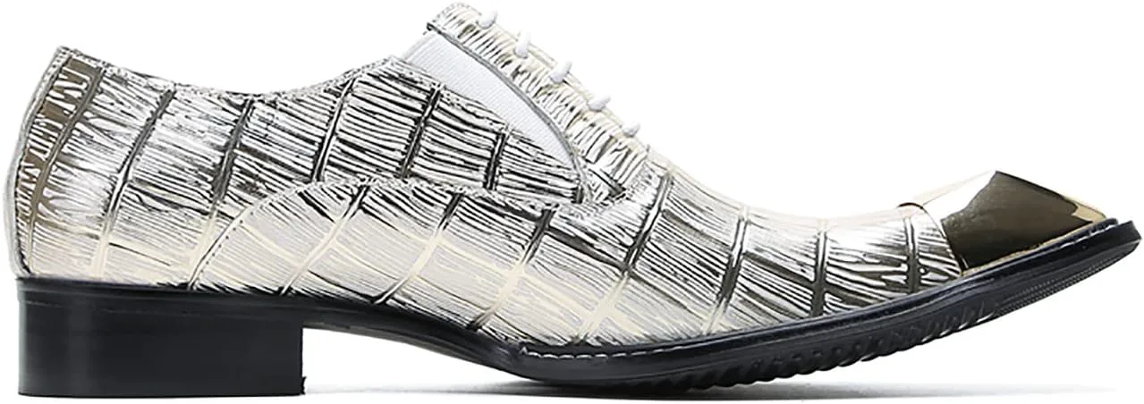 Мужские туфли Santimon Oxfords, повседневные и вечерние, с квадратным носком, кожаные дерби на шнуровке, стиль вестерн, модные смокинговые туфли для свадеб, вечеринок, диско и бальных мероприятий, серый — фото 4